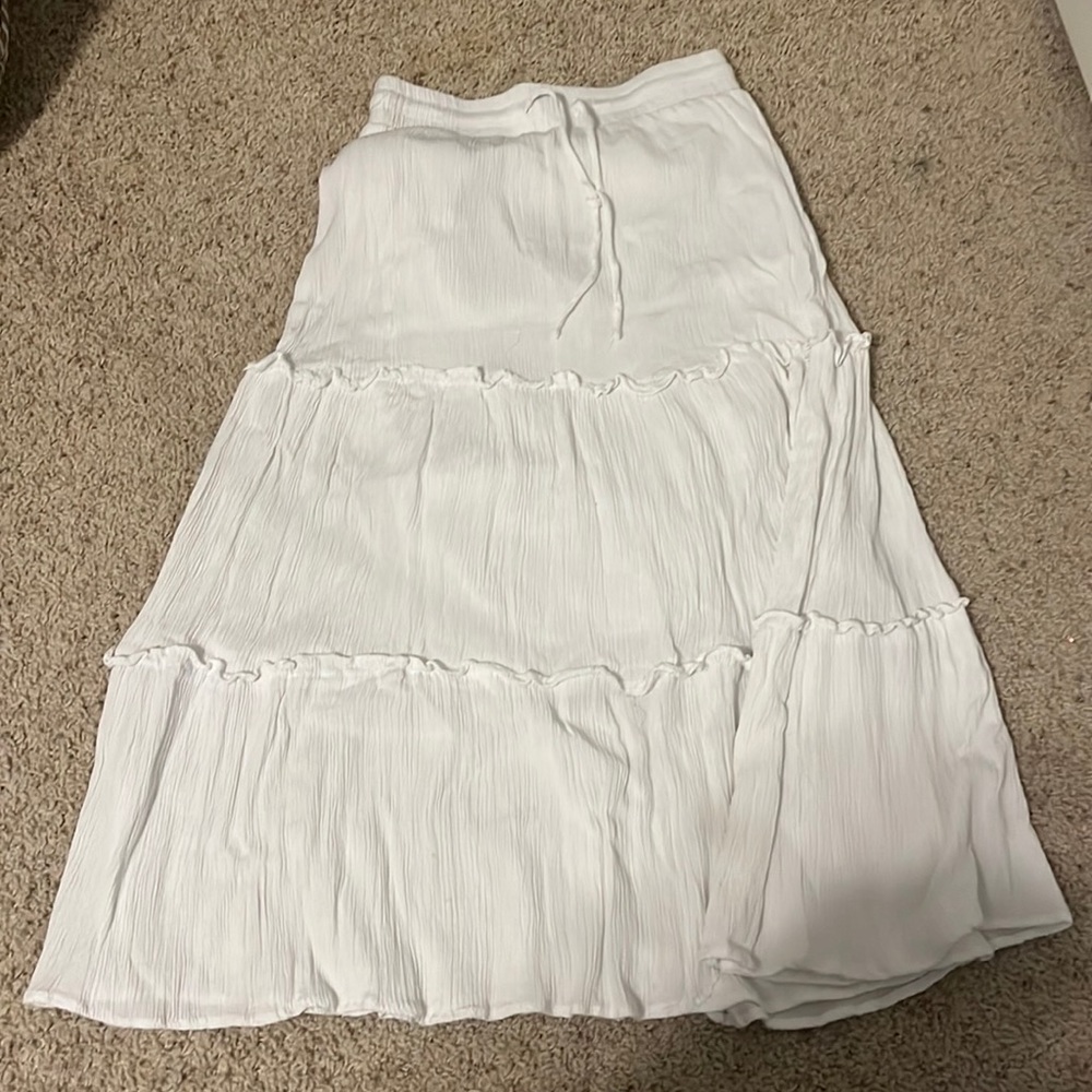 Long white skirt
